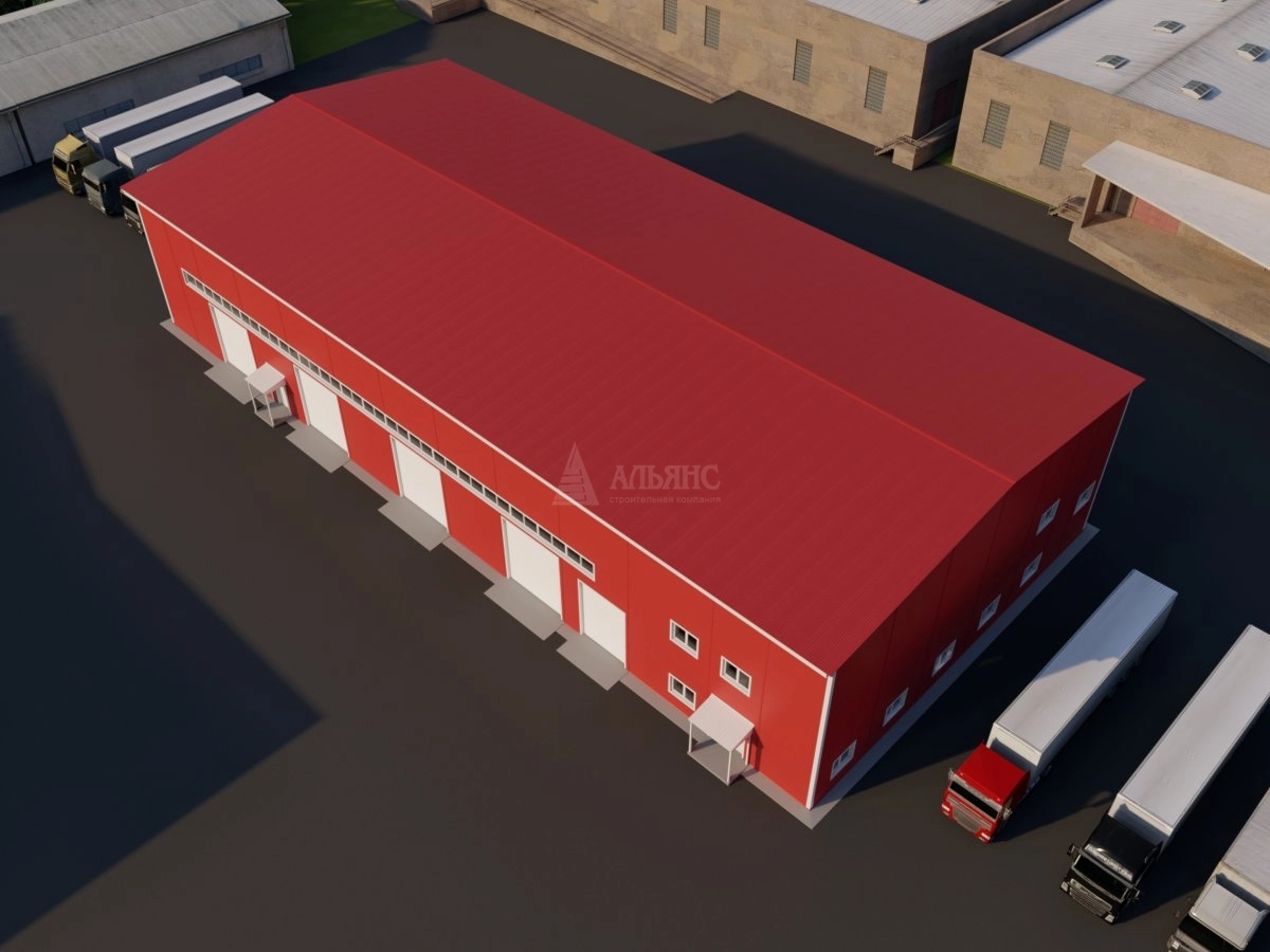3D визуализация Ремонтно-механическая мастерская из сэндвич-панелей - фото 5