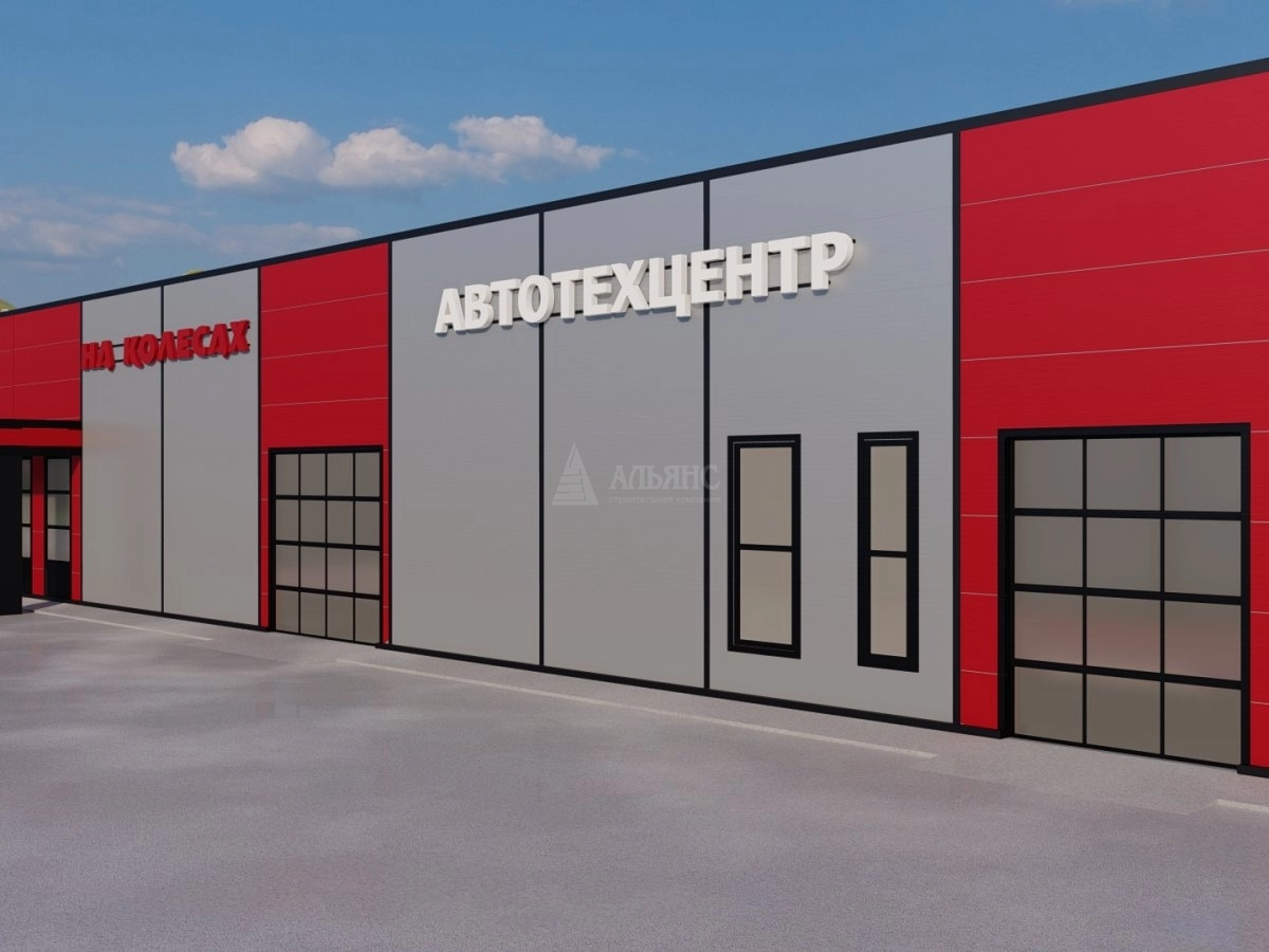 3D визуализация Проект СТО из сэндвич-панелей - фото 1