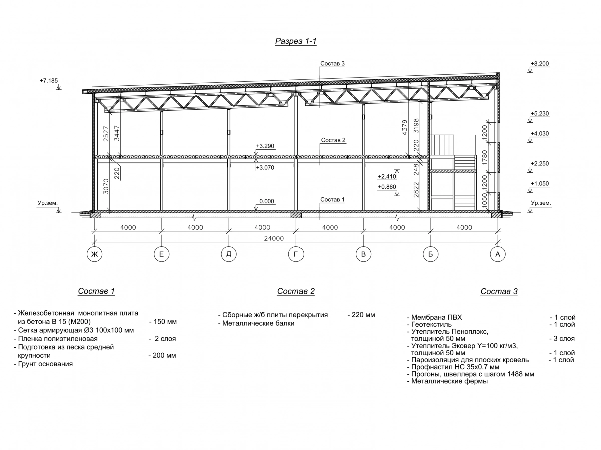 Планировка СТО с АБК из сэндвич-панелей -  фото 6