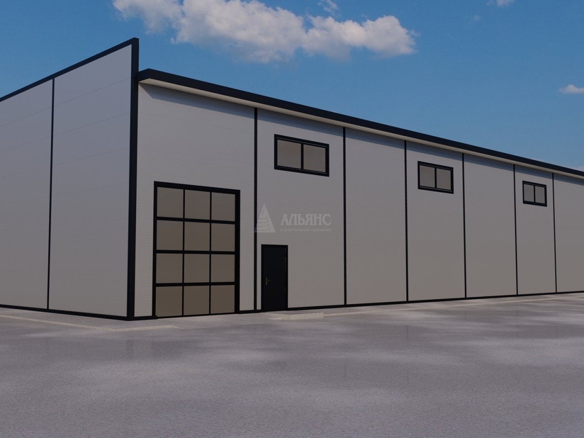 3D визуализация Проект СТО из сэндвич-панелей - фото 8