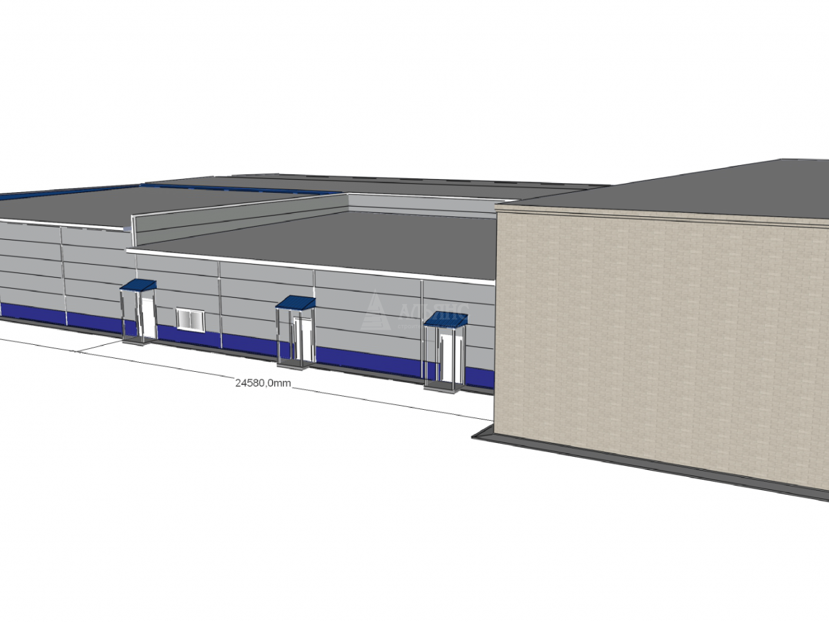 3D визуализация Ангар-склад из сэндвич-панелей - фото 11